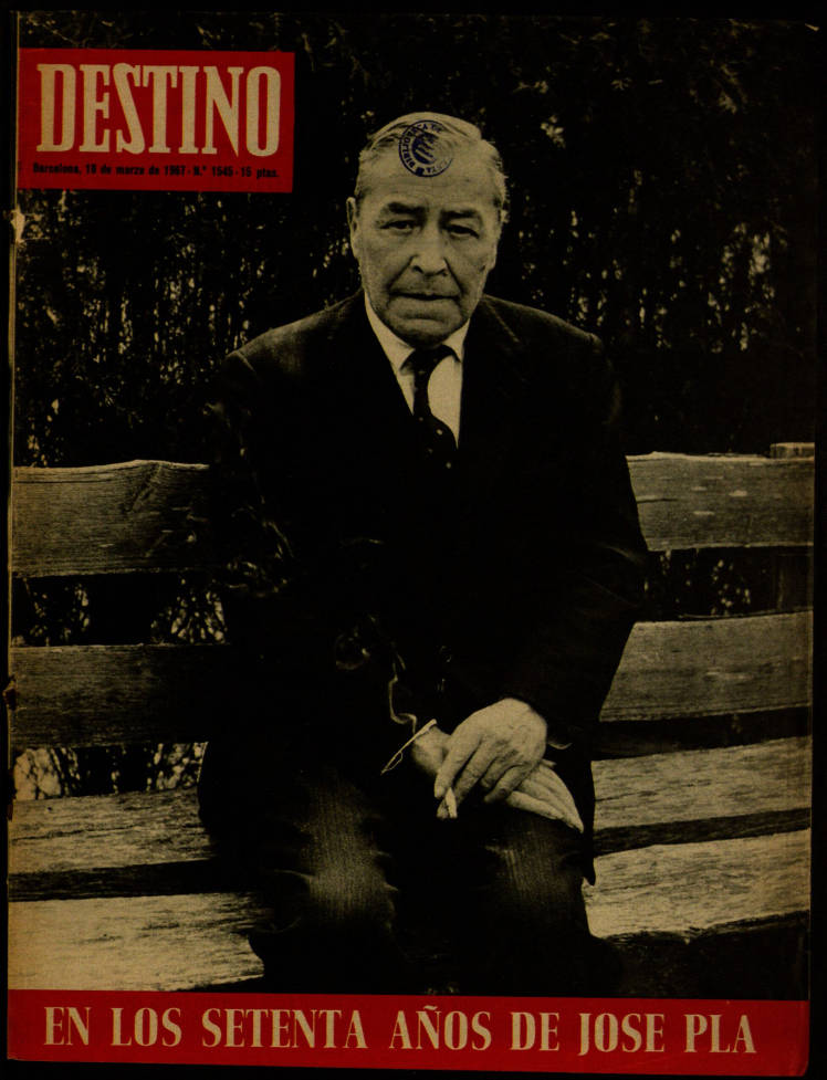 Portada de 'Destino' en commemoració del 70è aniversari de Josep Pla